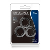 Набор из 3 черных эрекционных колец Black Small Penis Rings - Blush Novelties - в Новочебоксарске купить с доставкой