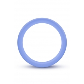 Голубое люминесцентное кольцо Silicone Glo Cock Ring - Blush Novelties - в Новочебоксарске купить с доставкой