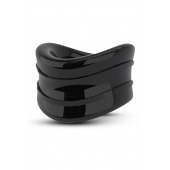 Черное эрекционное кольцо на мошонку Beef Ball Stretcher Snug - Blush Novelties - в Новочебоксарске купить с доставкой