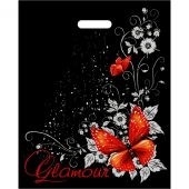 Черный пакет Glamour с вырубной ручкой (38х47 см) - Сима-Ленд - купить с доставкой в Новочебоксарске