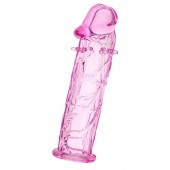 Розовая насадка фаллической формы - 12,5 см. - A-toys - в Новочебоксарске купить с доставкой