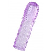 Фиолетовая рельефная насадка на пенис - 13,5 см. - A-toys - в Новочебоксарске купить с доставкой