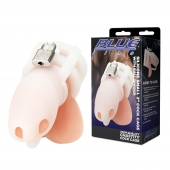 Белая клетка для пениса Silicone Small 2 in Cock Cage With Ball Divider - BlueLine - купить с доставкой в Новочебоксарске