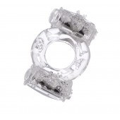 Прозрачное виброкольцо с двумя вибропульками - Toyfa Basic - в Новочебоксарске купить с доставкой