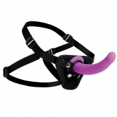 Лиловый поясной страпон Navigator Silicone G-Spot Dildo with Harness - 17,8 см. - XR Brands - купить с доставкой в Новочебоксарске