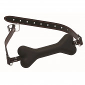Черный кляп в форме косточки Hound Adjustable Dog Bone Gag - XR Brands - купить с доставкой в Новочебоксарске