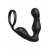 Черный вибростимулятор простаты с эрекционным кольцом Ass-Gasm Pro P-Spot Milker - Pipedream - в Новочебоксарске купить с доставкой