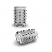 Прозрачная насадка на пенис с шишечками STAY HARD COCK SLEEVE 02 CLEAR - Blush Novelties - в Новочебоксарске купить с доставкой