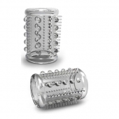 Прозрачная насадка с шипами и шишечками STAY HARD COCK SLEEVE 03 CLEAR - Blush Novelties - в Новочебоксарске купить с доставкой