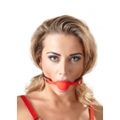 Силиконовый кляп-шар на чёрных ремешках Red Gag silicone - Orion - купить с доставкой в Новочебоксарске