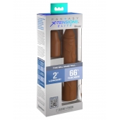 Коричневая насадка на член 2  Silicone X-tension - 20,3 см. - Pipedream - в Новочебоксарске купить с доставкой