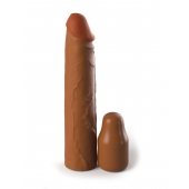 Коричневая насадка на член 2  Silicone X-tension - 20,3 см. - Pipedream - в Новочебоксарске купить с доставкой