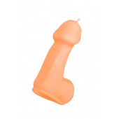 Оранжевая свеча в форме пениса - 47 гр. - Pecado - купить с доставкой в Новочебоксарске