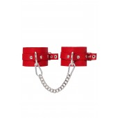 Красные мягкие кожаные оковы с люверсами - Pecado - купить с доставкой в Новочебоксарске