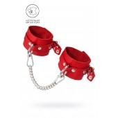 Красные мягкие кожаные оковы с люверсами - Pecado - купить с доставкой в Новочебоксарске