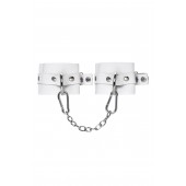 Белые мягкие кожаные наручники с люверсами - Pecado - купить с доставкой в Новочебоксарске