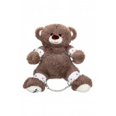 Бондажный набор: бурый мишка с белыми оковами и наручниками - Pecado - купить с доставкой в Новочебоксарске