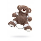 Бондажный набор: бурый мишка с белыми оковами и наручниками - Pecado - купить с доставкой в Новочебоксарске