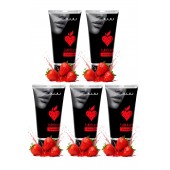 Набор из 5 съедобных лубрикантов JUJU со вкусом клубники - JuJu - купить с доставкой в Новочебоксарске