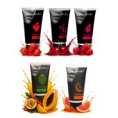 Набор из 5 съедобных лубрикантов JUJU (клубника, малина, тропические фрукты, вишня, грейпфрут) - JuJu - купить с доставкой в Новочебоксарске