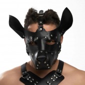 Черная кожаная маска «Собака» - Crazy Handmade - купить с доставкой в Новочебоксарске