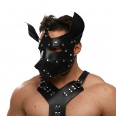 Черная кожаная маска «Собака» - Crazy Handmade - купить с доставкой в Новочебоксарске