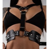 Черная кожаная двусторонняя портупея - Crazy Handmade - купить с доставкой в Новочебоксарске