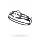 Черный кожаный пояс с кольцами - Pecado - купить с доставкой в Новочебоксарске