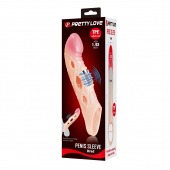 Телесная удлиняющая насадка с рельефом и вибрацией Brad - 21,3 см. - Baile - в Новочебоксарске купить с доставкой