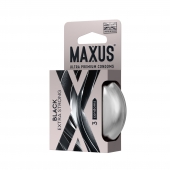 Черные утолщенные презервативы MAXUS Extra Strong с железным кейсом - 3 шт. - Maxus - купить с доставкой в Новочебоксарске