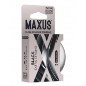 Черные утолщенные презервативы MAXUS Extra Strong с железным кейсом - 3 шт. - Maxus - купить с доставкой в Новочебоксарске