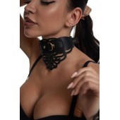 Фигурный чокер с узорами и золотистой фурнитурой - Crazy Handmade - купить с доставкой в Новочебоксарске