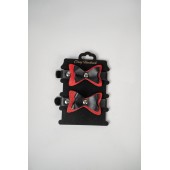 Черно-красные кожаные наручники с бантиками - Crazy Handmade - купить с доставкой в Новочебоксарске