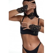 Фигурный набор для БДСМ-игр с узорами и золотистой фурнитурой - Crazy Handmade - купить с доставкой в Новочебоксарске