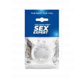 Эрекционное кольцо со стимулирующими шариками сверху и снизу - Sex Expert - в Новочебоксарске купить с доставкой