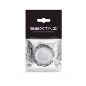 Эластичное эрекционное колечко с черными «ресничками» - Sextaz - в Новочебоксарске купить с доставкой