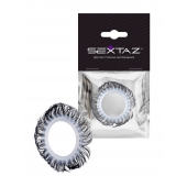 Эластичное эрекционное колечко с черными «ресничками» - Sextaz - в Новочебоксарске купить с доставкой