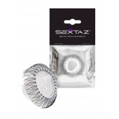 Эластичное эрекционное кольцо с длинными черными «ресничками» - Sextaz - в Новочебоксарске купить с доставкой