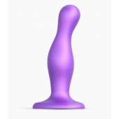Фиолетовая насадка Strap-On-Me Dildo Plug Curvy size M - Strap-on-me - купить с доставкой в Новочебоксарске