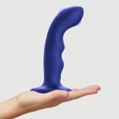 Синяя насадка-стимулятор Strap-On-Me Tapping Dildo Wave - Strap-on-me - купить с доставкой в Новочебоксарске