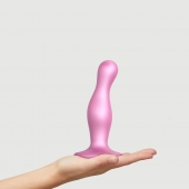 Розовая насадка Strap-On-Me Dildo Plug Curvy size M - Strap-on-me - купить с доставкой в Новочебоксарске