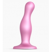 Розовая насадка Strap-On-Me Dildo Plug Curvy size M - Strap-on-me - купить с доставкой в Новочебоксарске