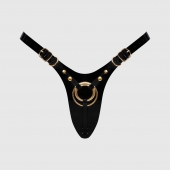 Черный пояс для фиксации насадок Strap-On-Me Leatherette Harness Fabulous - Strap-on-me - купить с доставкой в Новочебоксарске