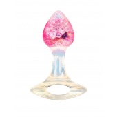 Розоватая анальная пробка с руской - 8,5 см. - AnaLove