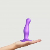 Фиолетовая насадка Strap-On-Me Dildo Plug Curvy size S - Strap-on-me - купить с доставкой в Новочебоксарске