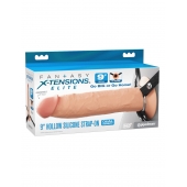 Телесный пустотелый фаллопротез 9’’ Hollow Silicone Strap-On - 24,1 см. - Pipedream - купить с доставкой в Новочебоксарске