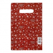 Красный подарочный новогодний пакет с вырубной ручкой (20х30 см) - Сима-Ленд - купить с доставкой в Новочебоксарске