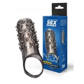 Дымчатая насадка на пенис с выпуклостями - 12 см. - Sex Expert - в Новочебоксарске купить с доставкой