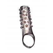 Дымчатая насадка на пенис с выпуклостями - 11 см. - Sex Expert - в Новочебоксарске купить с доставкой