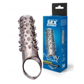 Дымчатая насадка на пенис с шипами и выпуклостями - 12 см. - Sex Expert - в Новочебоксарске купить с доставкой